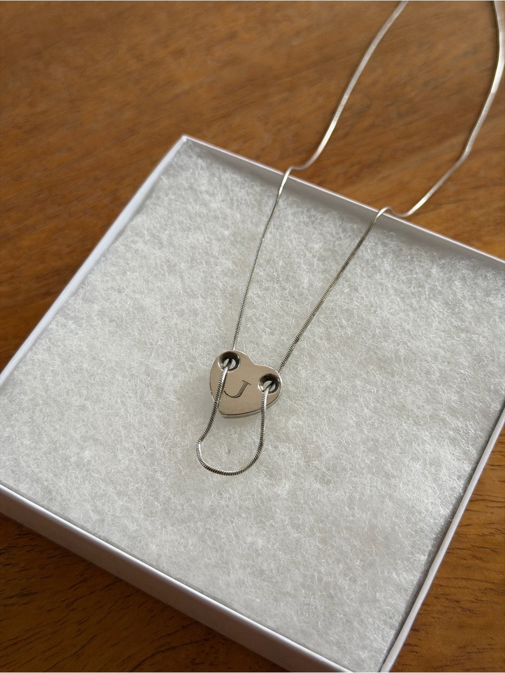 Tiffany & Co Sterling Silver Heart Necklace – 925 Italy, Engraved “V & J” - Picture 8 of 10